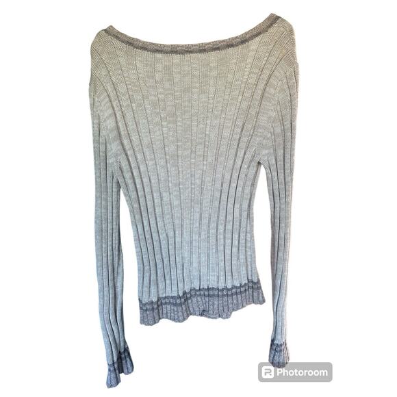 Free People Walk in the Park Wool Angora Cotton Button Cardigan Sweater Size L - Picture 2 of 9